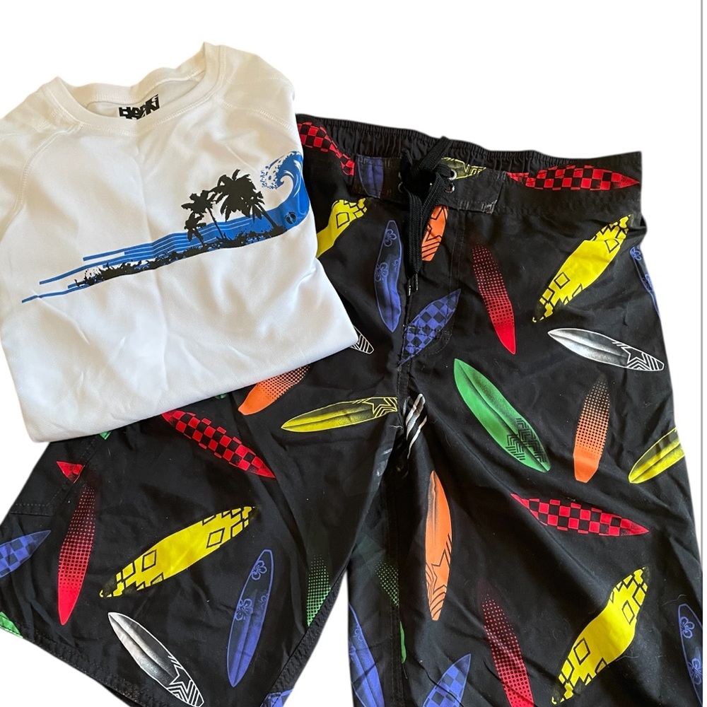 2010 Hang ten swim trunks waist 28 hang ten shirt